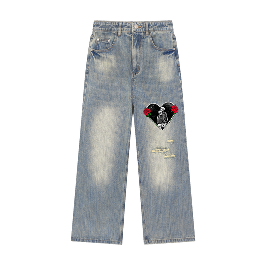Vintage Wash Distressed Denim Jeans (Heartless Complex jeans)