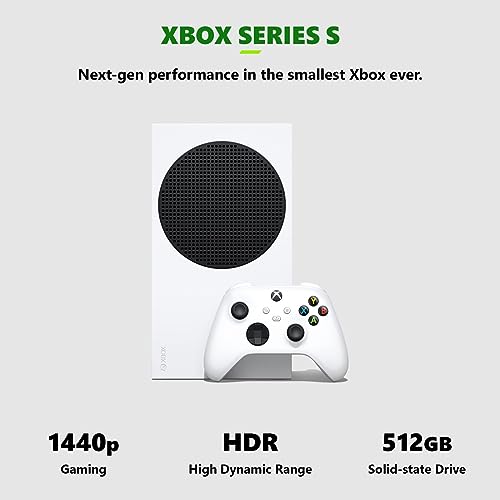 Xbox Series S – Starter Bundle - Includes hundreds of games with Game Pass Ultimate 3 Month Membership - 512GB SSD All-Digital Gaming Console