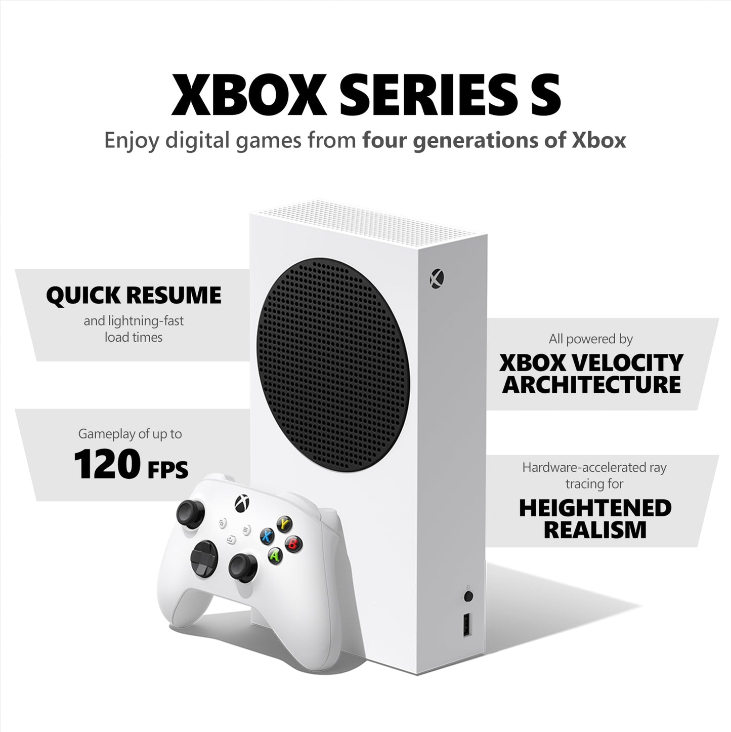 Xbox Series S – Starter Bundle - Includes hundreds of games with Game Pass Ultimate 3 Month Membership - 512GB SSD All-Digital Gaming Console