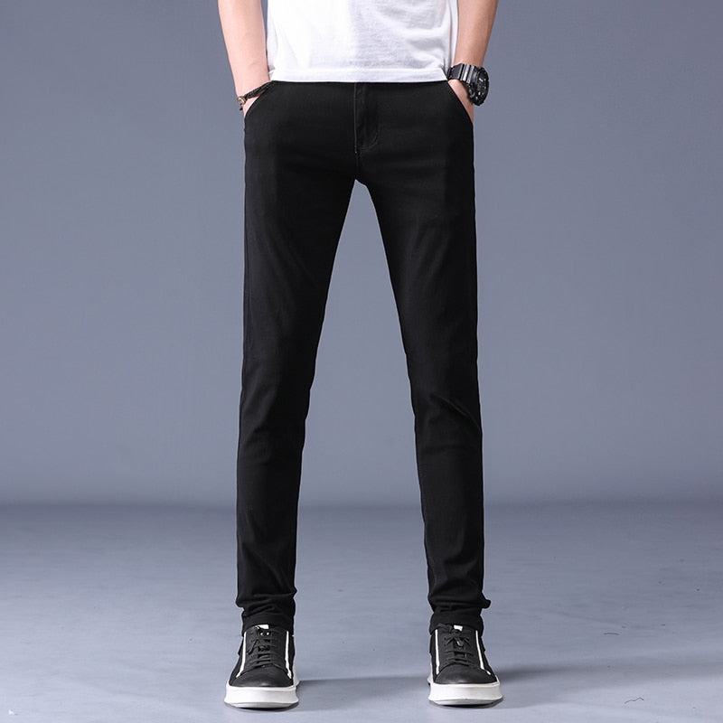 Classic Men&#39;s Khaki Casual Pants New Business Fashion Slim Fit Cotton Stretch Trousers Male Brand Clothing