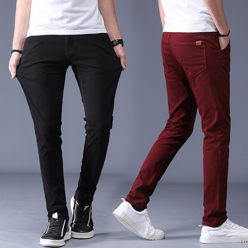 Classic Men&#39;s Khaki Casual Pants New Business Fashion Slim Fit Cotton Stretch Trousers Male Brand Clothing