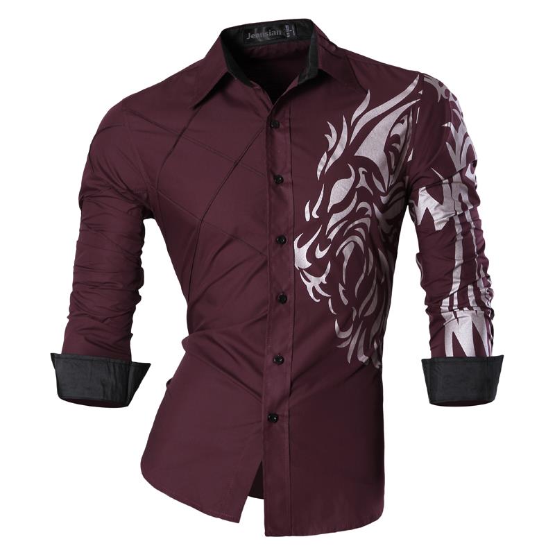 jeansian casual shirts dress male mens clothing long sleeve social slim fit brand boutique cotton western button 2028