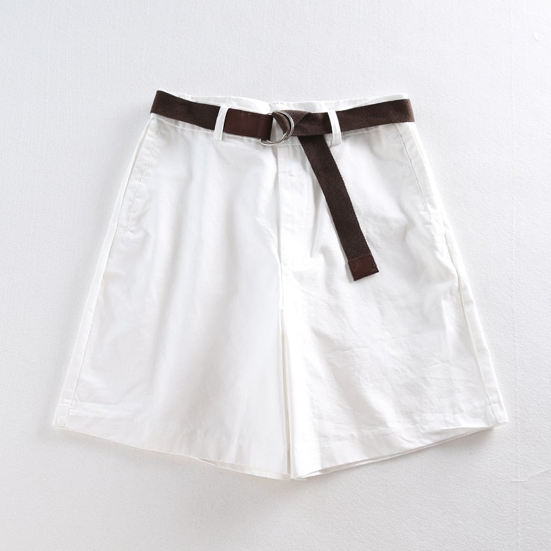 Women Wide Leg Shorts Casual Female A-line Solid Shorts With Belt Feminino Women Summer Shorts Loose High Waist 7411 50