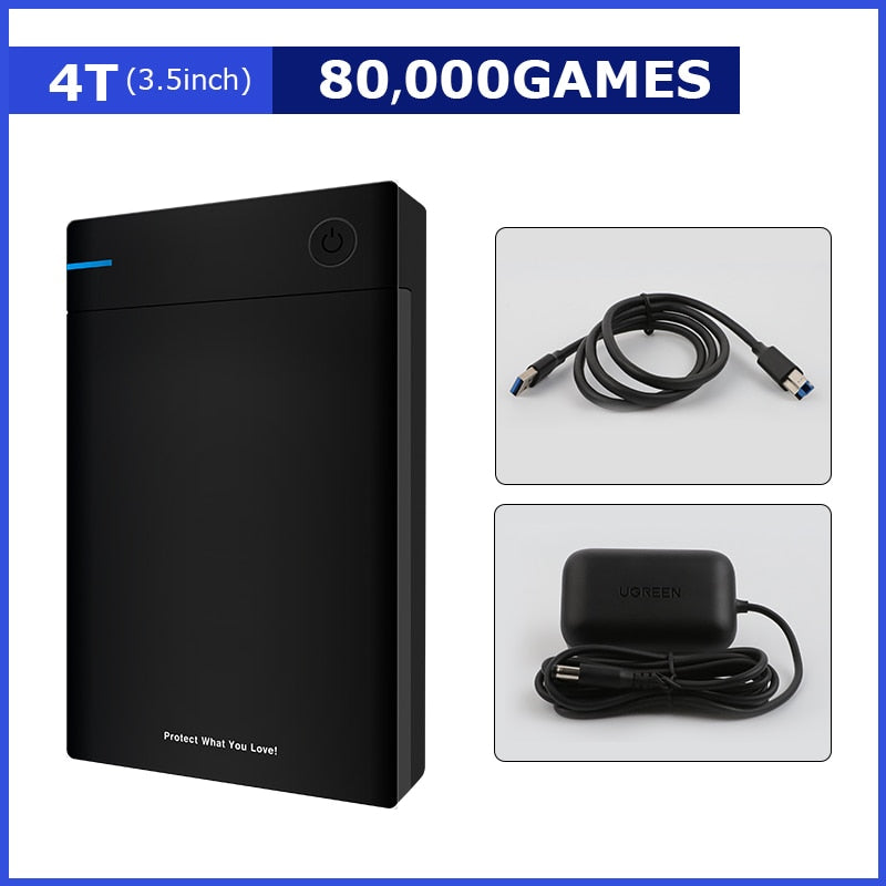 Hyperspin Protable 4T/8T/12T External Game Hard Drive Disk With100000+Games For PS4/PS3/PS2/SS/Wiiu/Wii/N64/DC For Win 7/8/10/11