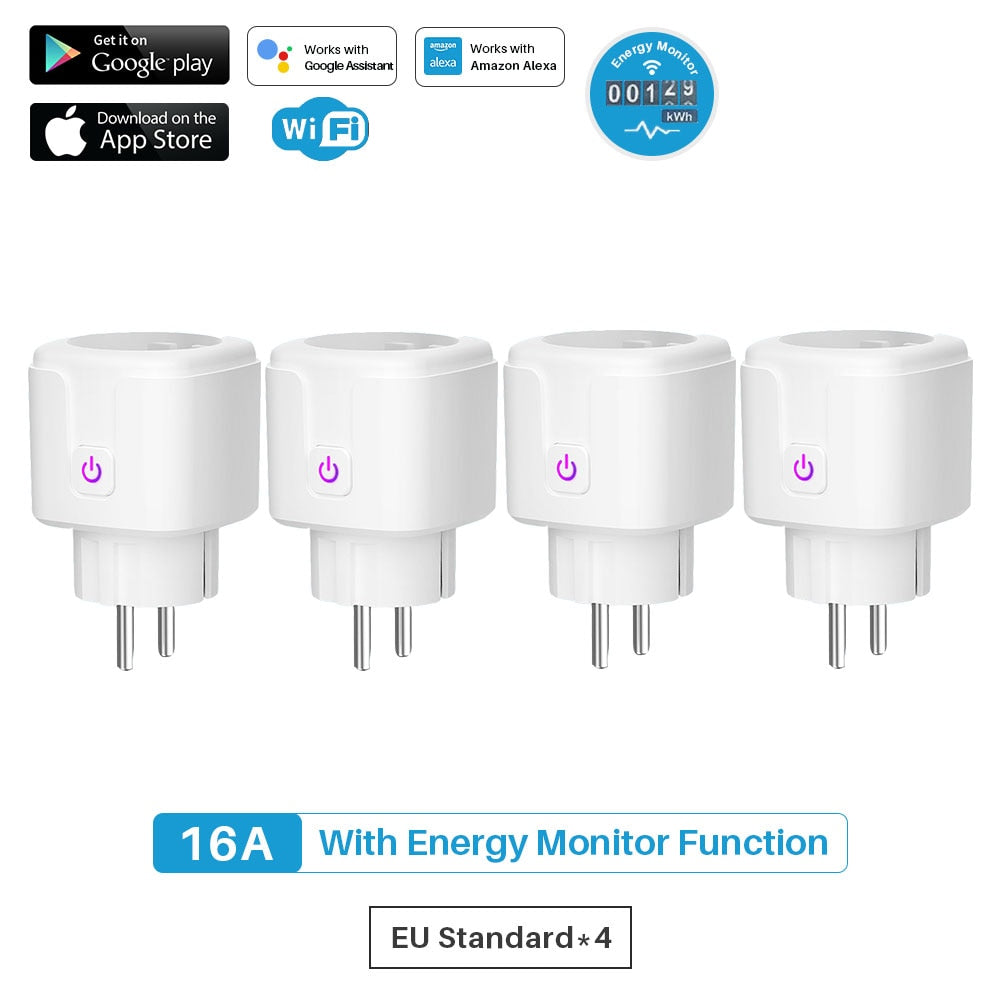 Smart Plug WiFi Socket EU 16A Power Monitor Timing Function Tuya SmartLife APP Control Works With Alexa Google Assistant Yandex