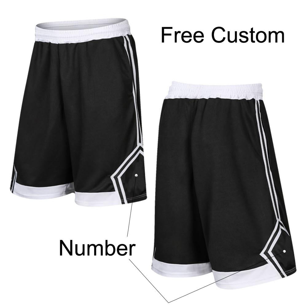 Custom number Basketball Shorts Loose Breathable Men Basketball Shorts Zipper Pocket Training Basketball Quick Dry Running Short