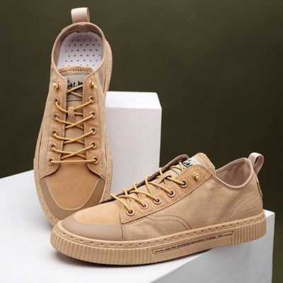 TaoBo High top Casual Shoes for Men Khaki Outdoor Sport Sneaker for Male Size 39-44 Light Weight Anti-Slippery Shoes