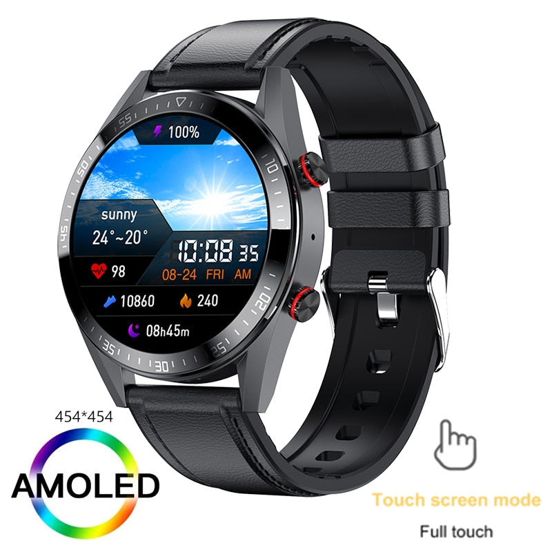 New 454*454 Screen Smart Watch Always Display The Time Bluetooth Call Local Music Smartwatch For Mens Android TWS Earphones