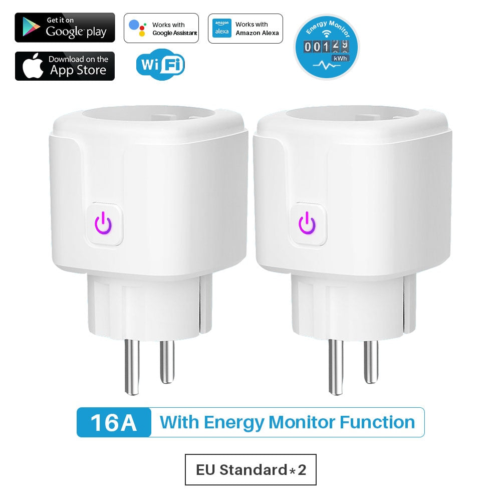 Smart Plug WiFi Socket EU 16A Power Monitor Timing Function Tuya SmartLife APP Control Works With Alexa Google Assistant Yandex