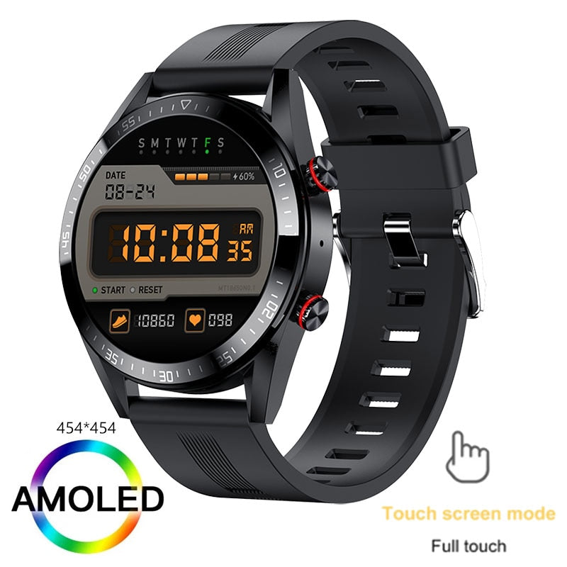 New 454*454 Screen Smart Watch Always Display The Time Bluetooth Call Local Music Smartwatch For Mens Android TWS Earphones