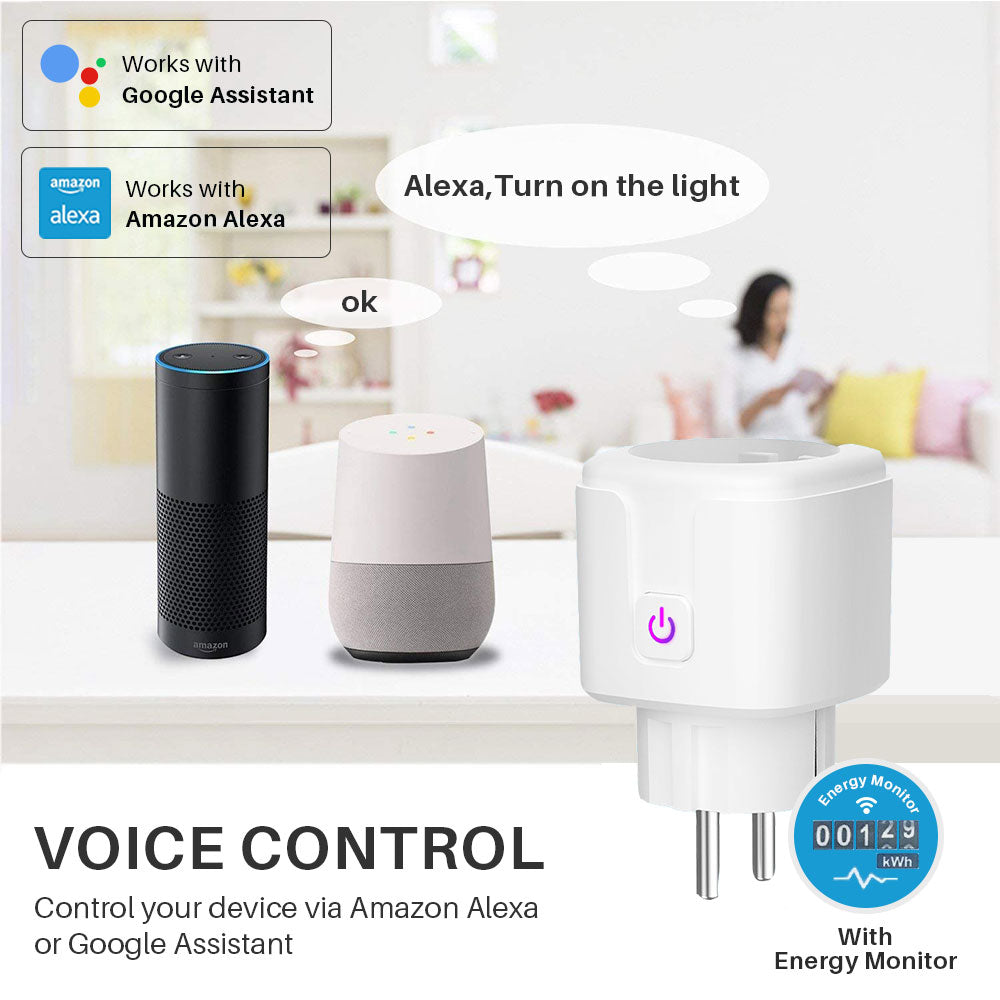 Smart Plug WiFi Socket EU 16A Power Monitor Timing Function Tuya SmartLife APP Control Works With Alexa Google Assistant Yandex