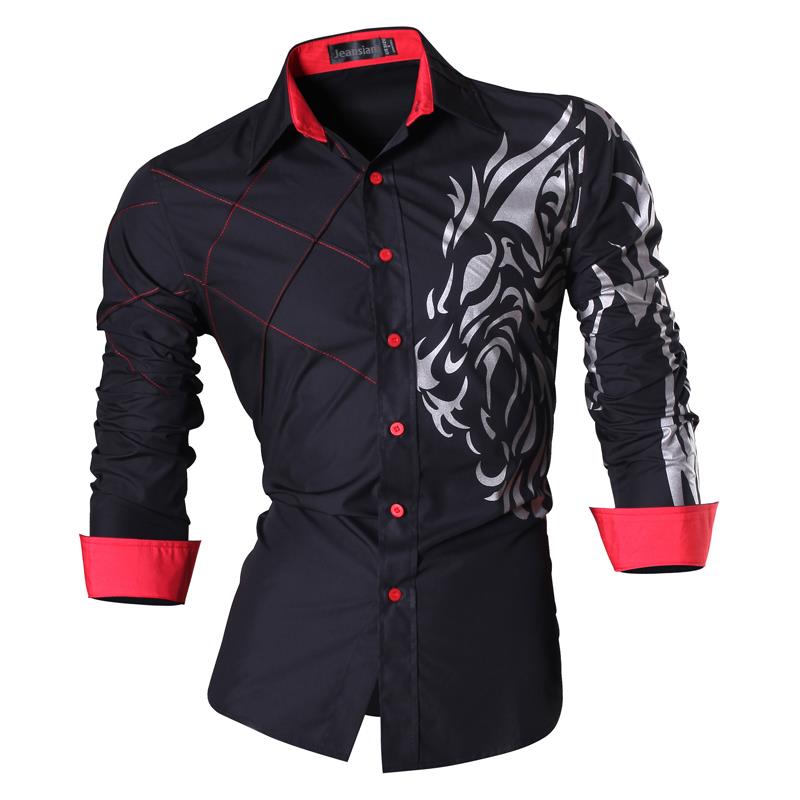 jeansian casual shirts dress male mens clothing long sleeve social slim fit brand boutique cotton western button 2028