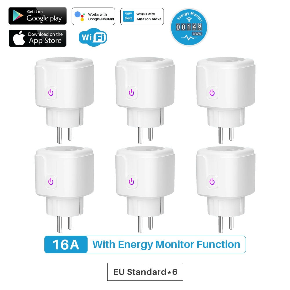 Smart Plug WiFi Socket EU 16A Power Monitor Timing Function Tuya SmartLife APP Control Works With Alexa Google Assistant Yandex