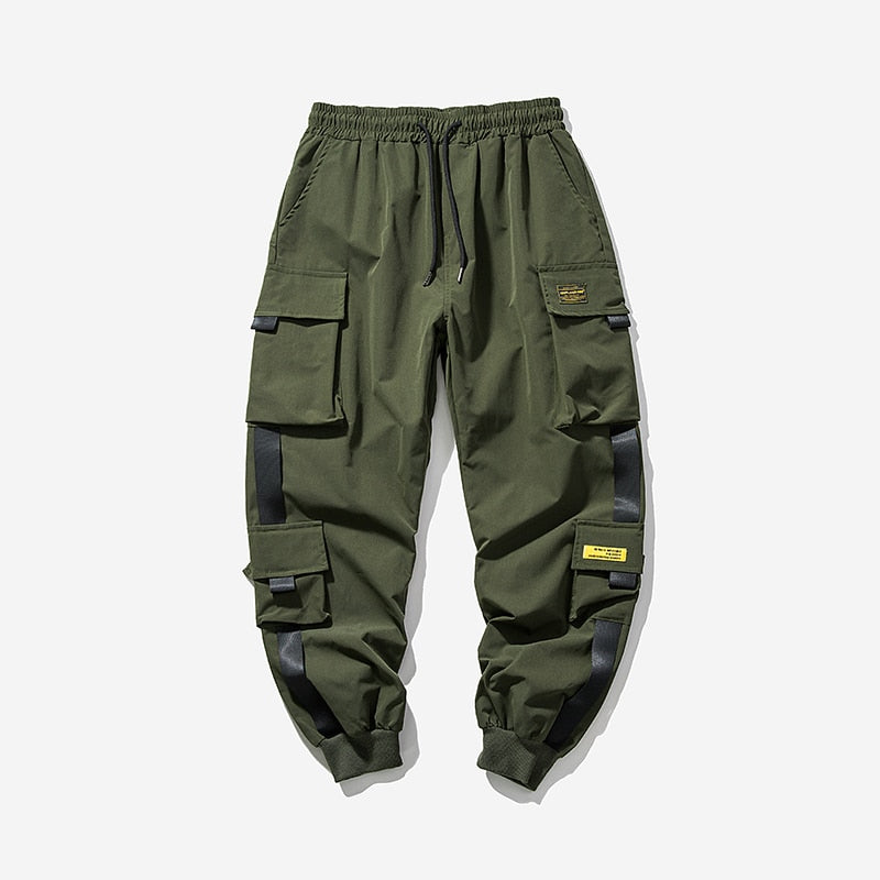 New Hip Hop Joggers Cargo Pants Men Harem Pants Multi-Pocket Ribbons Man Sweatpants Streetwear Casual Mens Pants S-5XL