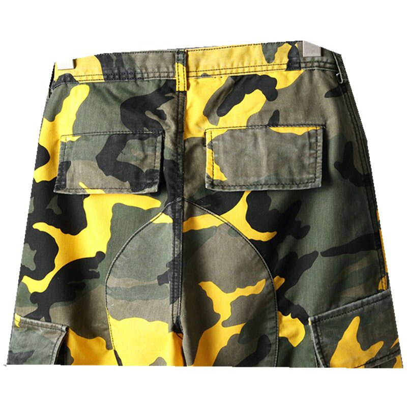 Camo Patchwork Cargo Pants Men's Hip Hop Casual Camouflage Trousers Streetwear Joggers Sweatpants NXP12