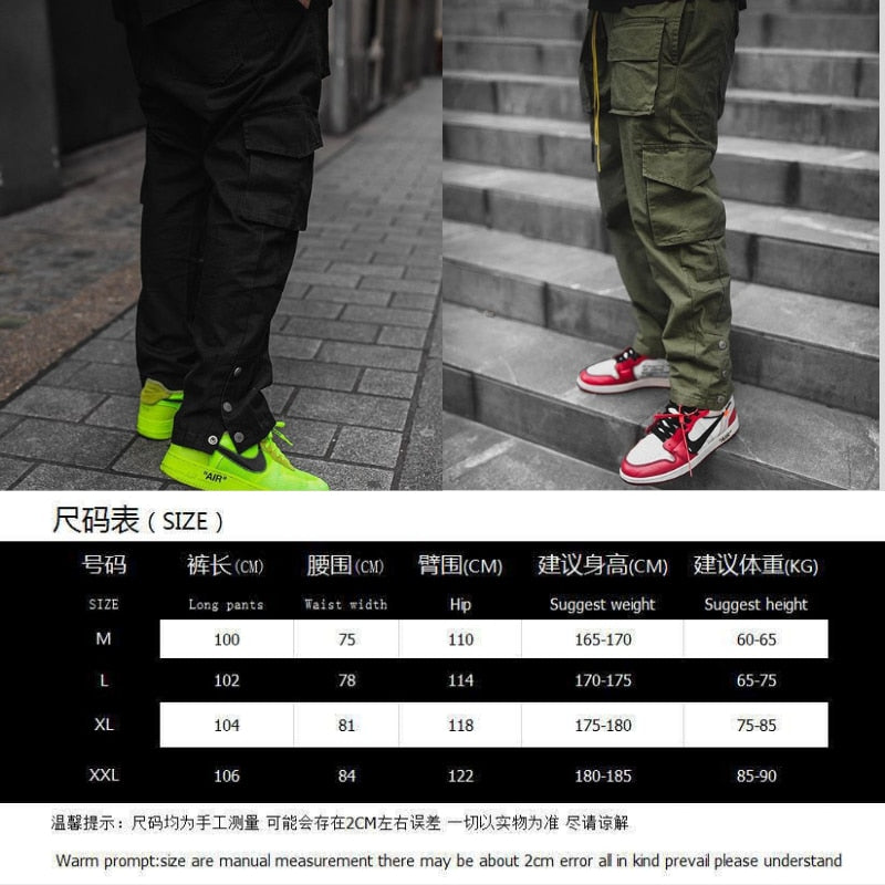 Cargo Pants Men Hip Hop Streetwear Jogger Pant Fashion Trousers Multi-Pocket Casual Joggers Sweatpants Men Pants