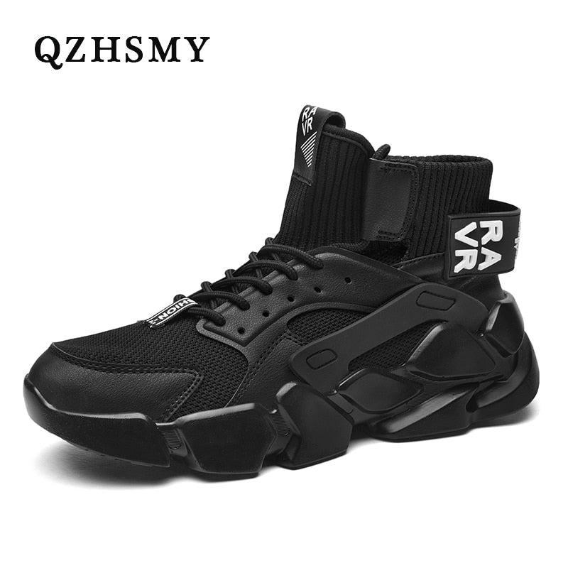 Autumn New High-top Beige Men&#39;s Sneakers Chunky Men Shoes Heighten Fashion Casual Plus Size Zapatillas Damping Tennis Shoes