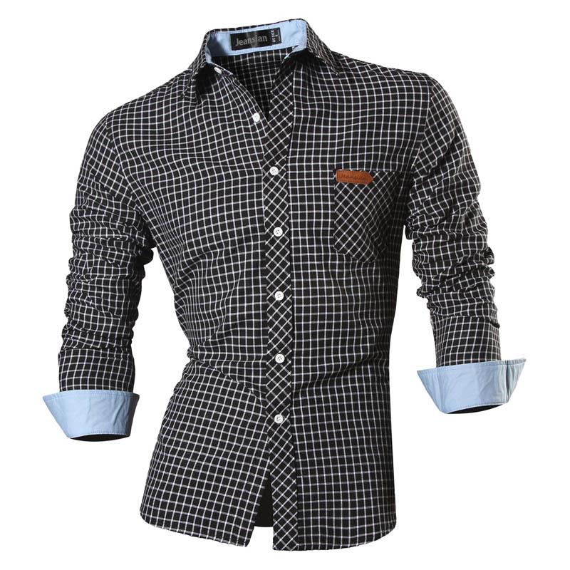 jeansian casual shirts dress male mens clothing long sleeve social slim fit brand boutique cotton western button 2028