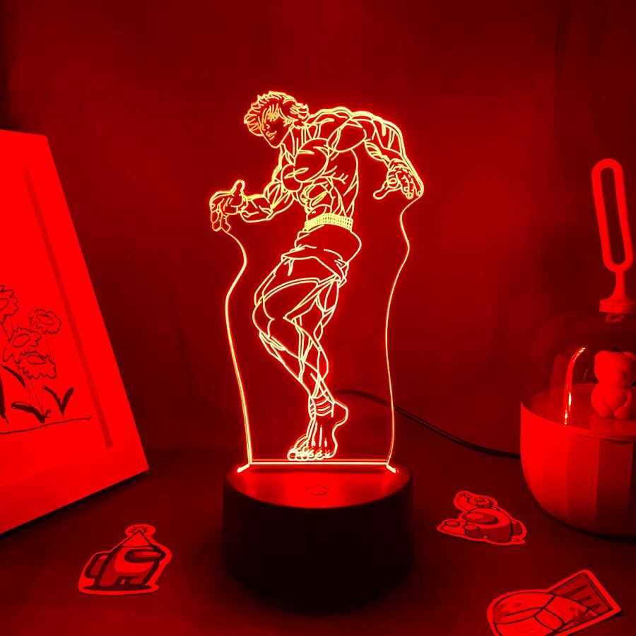 Anime Baki the Grappler 3D Led Night Light Birthday Gifts For Friends Lava Lamp Bedroom Table Decoration Manga Figure Baki Hanma