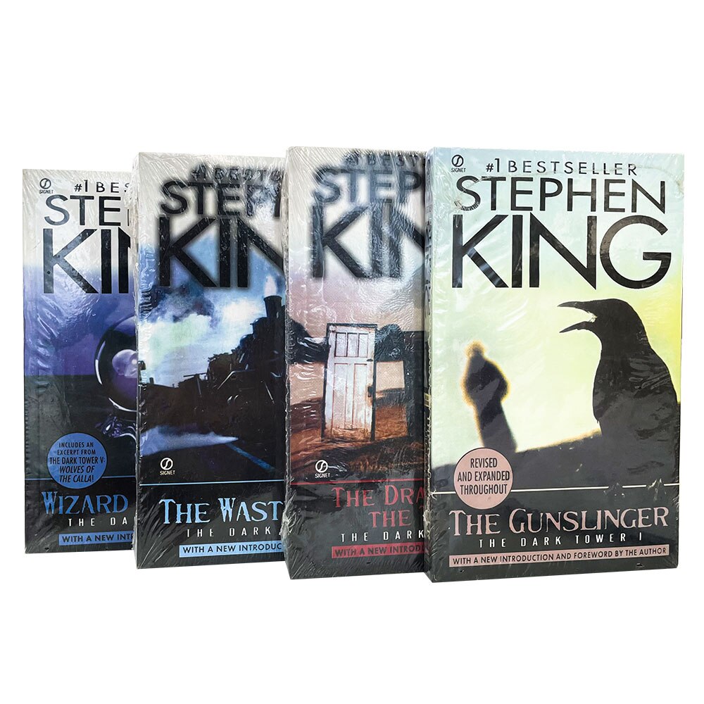 4 Books/set Stephen King Wizard and Glass Series Novels (1-4) The Dark Tower The Gunslinger English Books for Adult Teenager