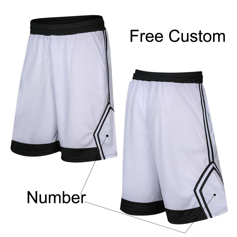 Custom number Basketball Shorts Loose Breathable Men Basketball Shorts Zipper Pocket Training Basketball Quick Dry Running Short