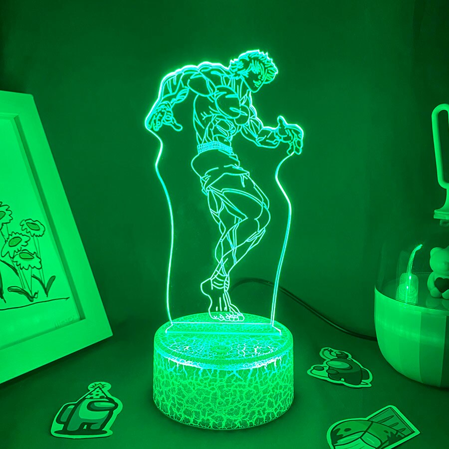 Anime Baki the Grappler 3D Led Night Light Birthday Gifts For Friends Lava Lamp Bedroom Table Decoration Manga Figure Baki Hanma