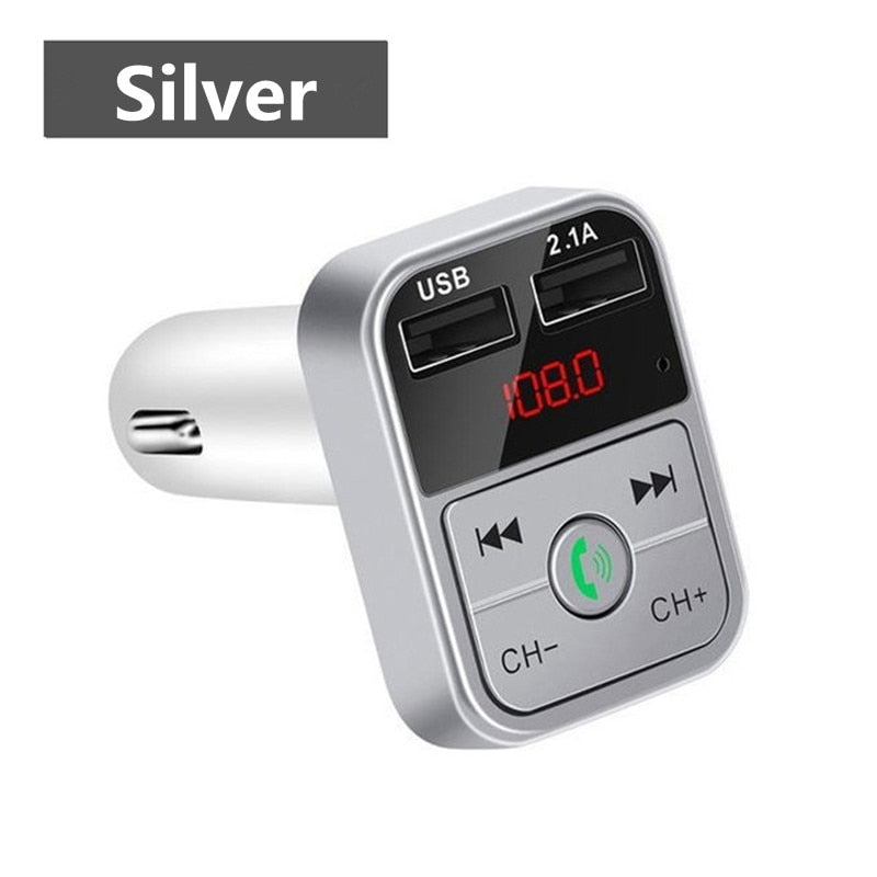 Car Bluetooth 5.0 FM Transmitter Wireless Handsfree Audio Receiver Auto MP3 Player 2.1A Dual USB Fast Charger Car Accessories