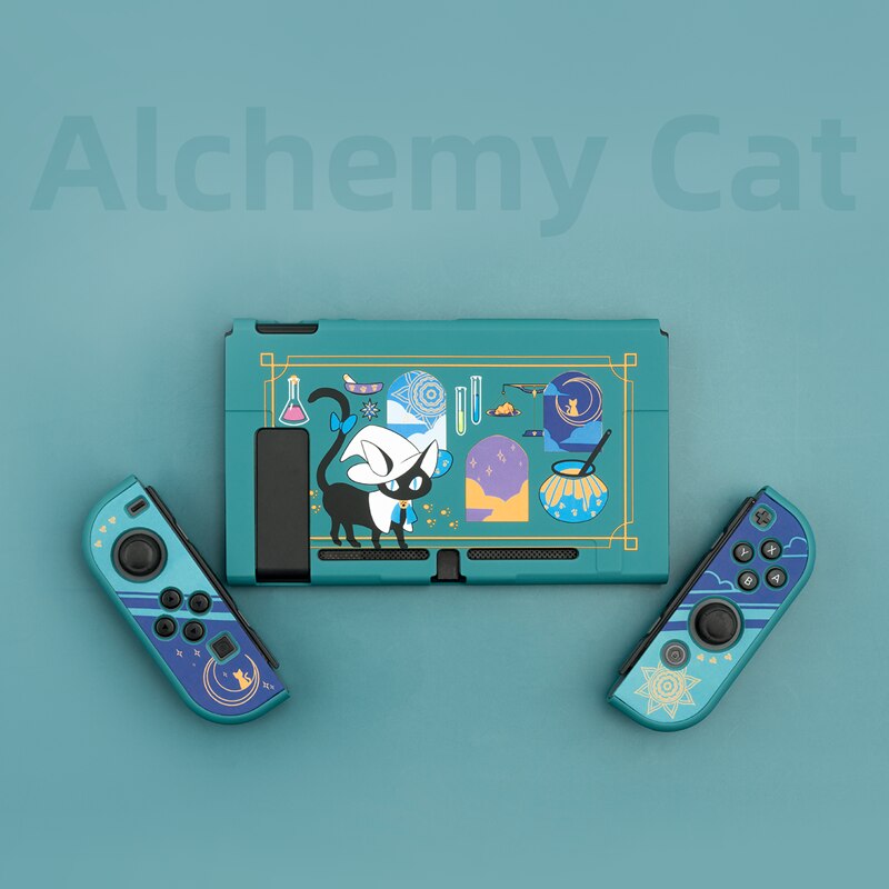 GeekShare Nintend Switch Shell Alchemy Cat Magic Potion Cartoon Fairy League Hard Cover Back Girp Shell For Nintendo Switch