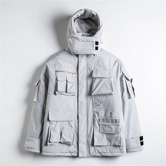 11 BYBB&#39;S DARK Mens Winter Jackets Coat Streetwear Casual Cargo Parkas Tactics Function Hoody Coat Multi-pocket Warm Male DG506