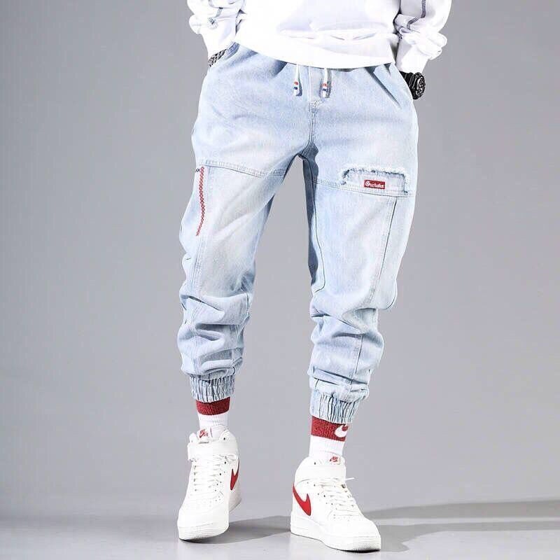 New Streetwear Hip Hop Cargo Pants Men&#39;s Jeans Elastic Harun Joggers In Autumn and Spring Men ClothIng