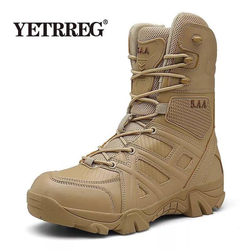 Vancat Men High Quality Brand Military Leather Boots Special Force Tactical Desert Combat Men's Boots Outdoor Shoes Ankle Boots