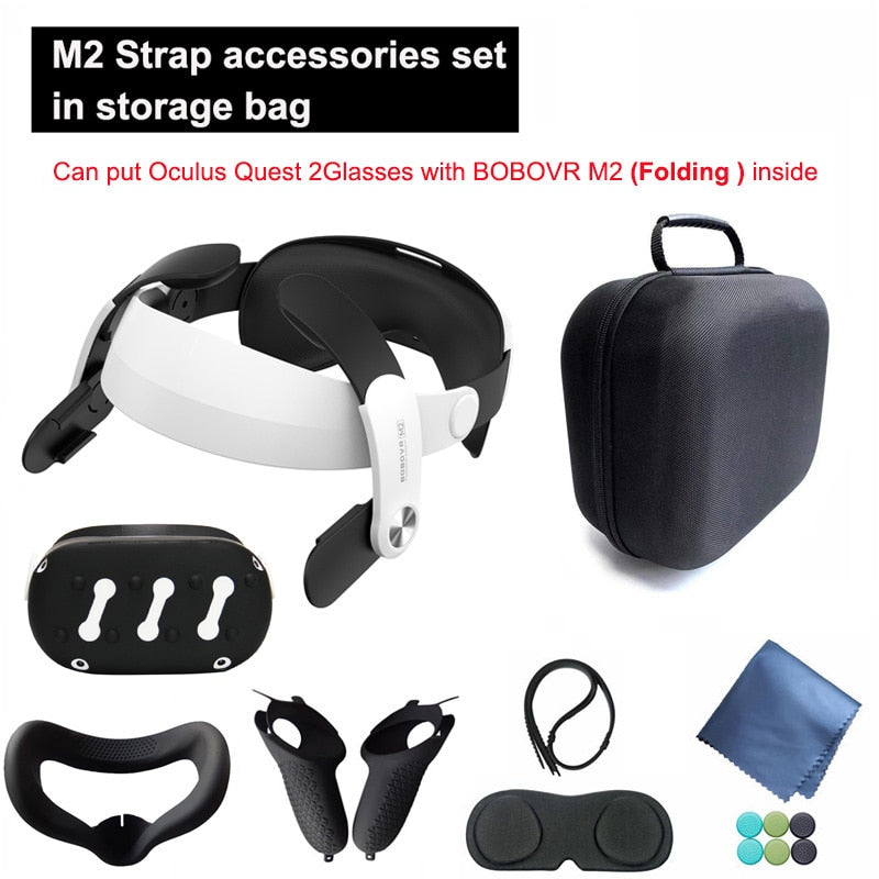 BOBOVR M2 Strap F2 Upgrade For Quest 2 Fan Lens No Fog Halo Strap Protective C2 Case Handle Cover For Oculus Quest2 Accessoires