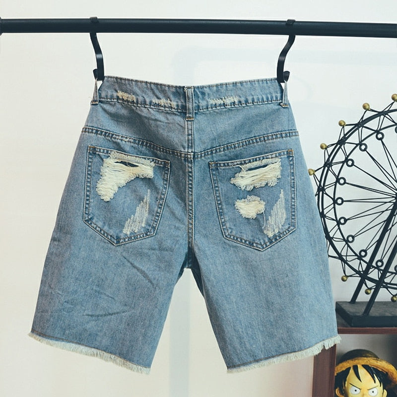 Supzoom New Arrival Hot Sale Fashion Animation Cartoon Print Light Ulzzang Summer Zipper Fly Stonewashed Jeans Shorts Men