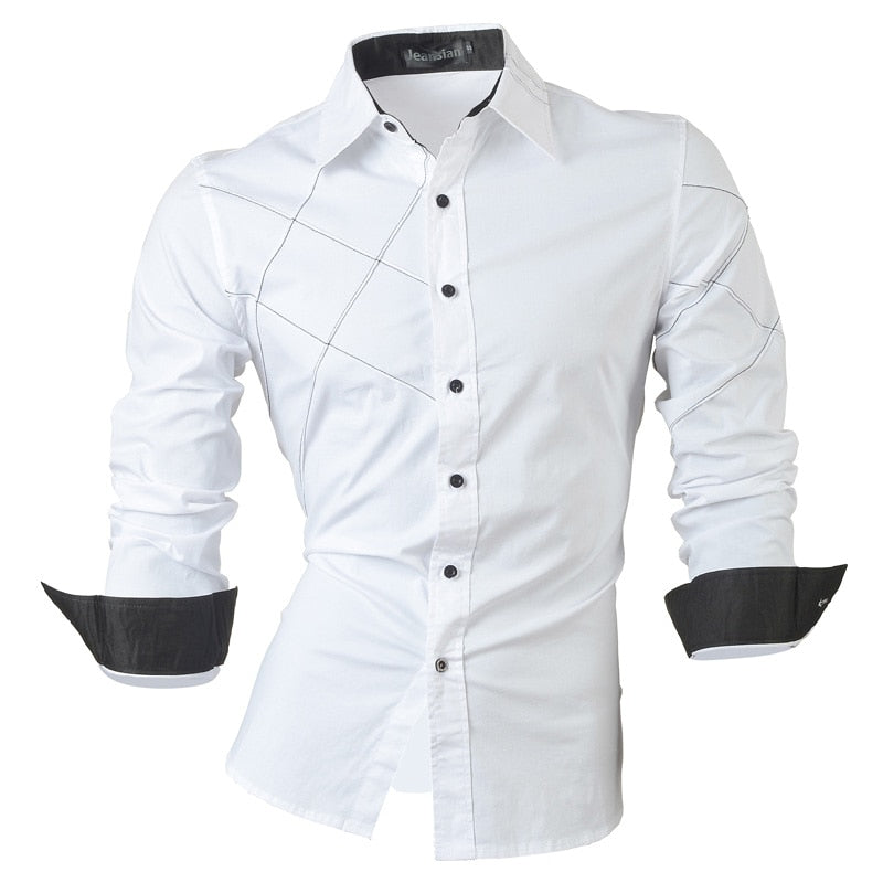 jeansian casual shirts dress male mens clothing long sleeve social slim fit brand boutique cotton western button 2028