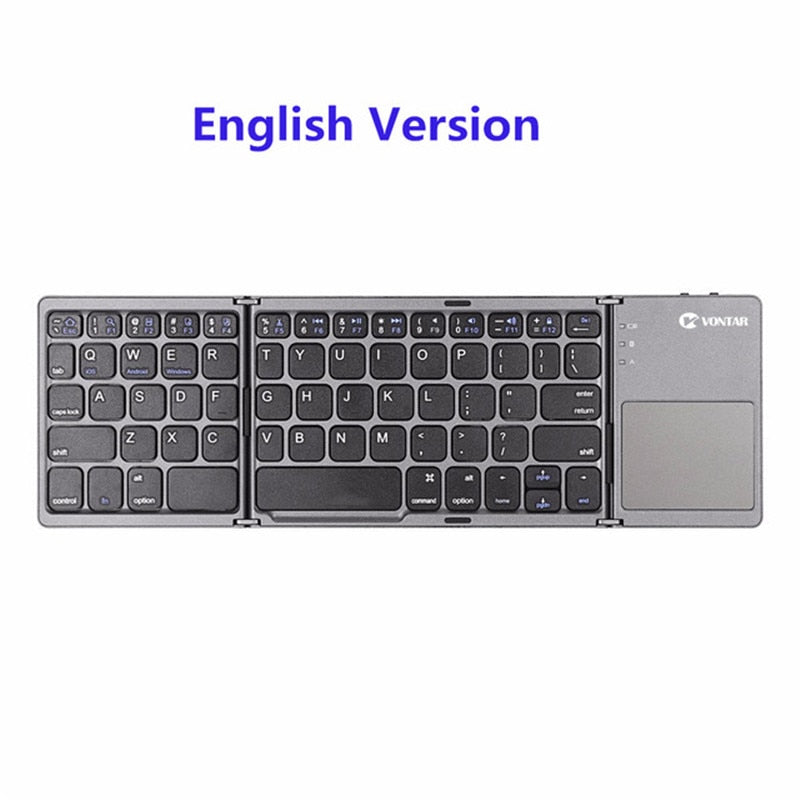 Portable Folding Bluetooth Mini Keyboard Foldable Wireless Klavye Touchpad Russian En Keypad for IOS/Android/Windows ipad Tablet