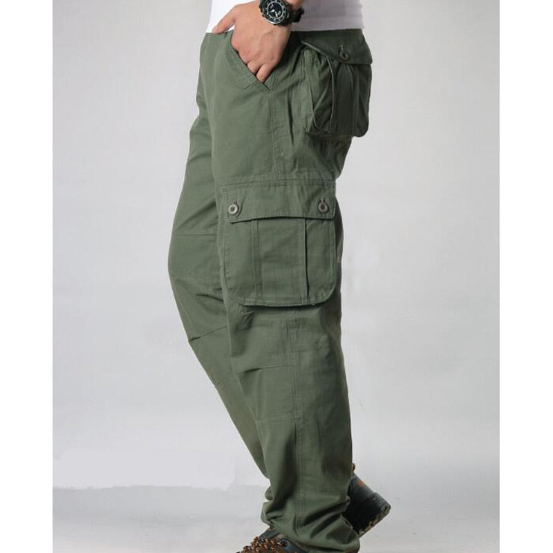 Men&#39;s Cargo Pants Mens Casual Multi Pockets Military Tactical Pants Men Outwear Straight slacks Long Trousers Large size 42 44