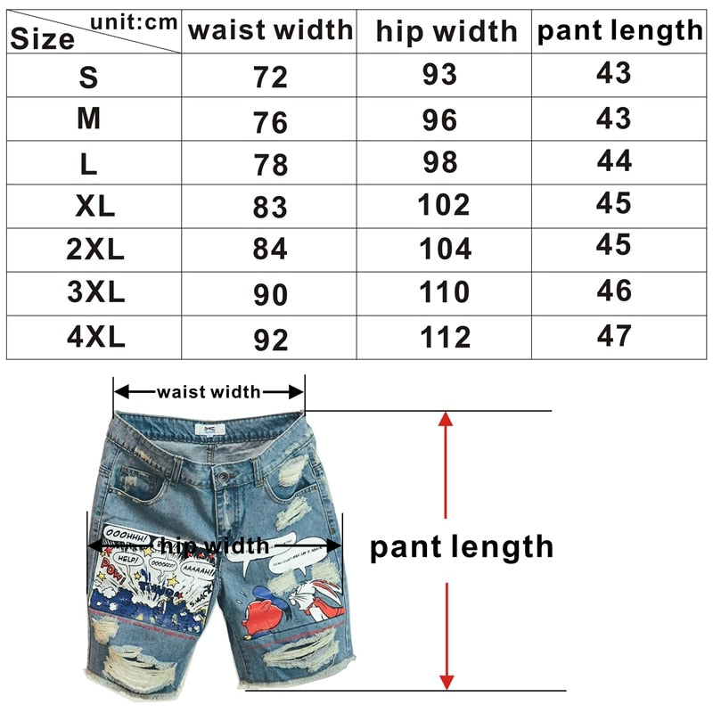 Supzoom New Arrival Hot Sale Fashion Animation Cartoon Print Light Ulzzang Summer Zipper Fly Stonewashed Jeans Shorts Men