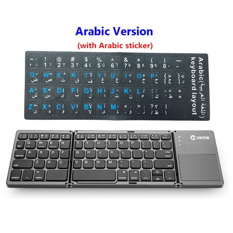 Portable Folding Bluetooth Mini Keyboard Foldable Wireless Klavye Touchpad Russian En Keypad for IOS/Android/Windows ipad Tablet