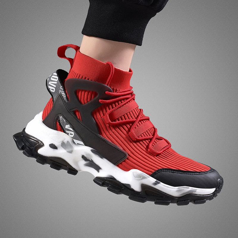 New Autumn Men High-Top Casual Sneakers Flying Weaving Running Shoes High Street Popcorn Sock Chaussures High Quality Zapatillas