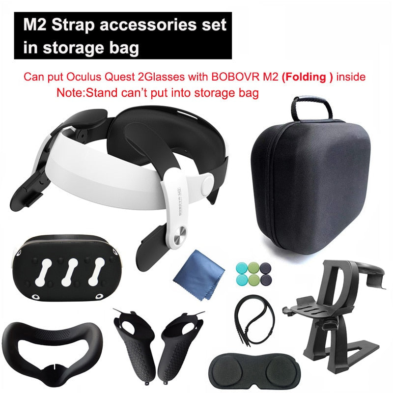 BOBOVR M2 Strap F2 Upgrade For Quest 2 Fan Lens No Fog Halo Strap Protective C2 Case Handle Cover For Oculus Quest2 Accessoires