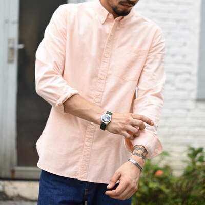 SauceZhan Original Vintage Shirt  Cotton Shirt Men Shirt slim mens shirts  men shirt long sleeve Oxford fabric shirt men