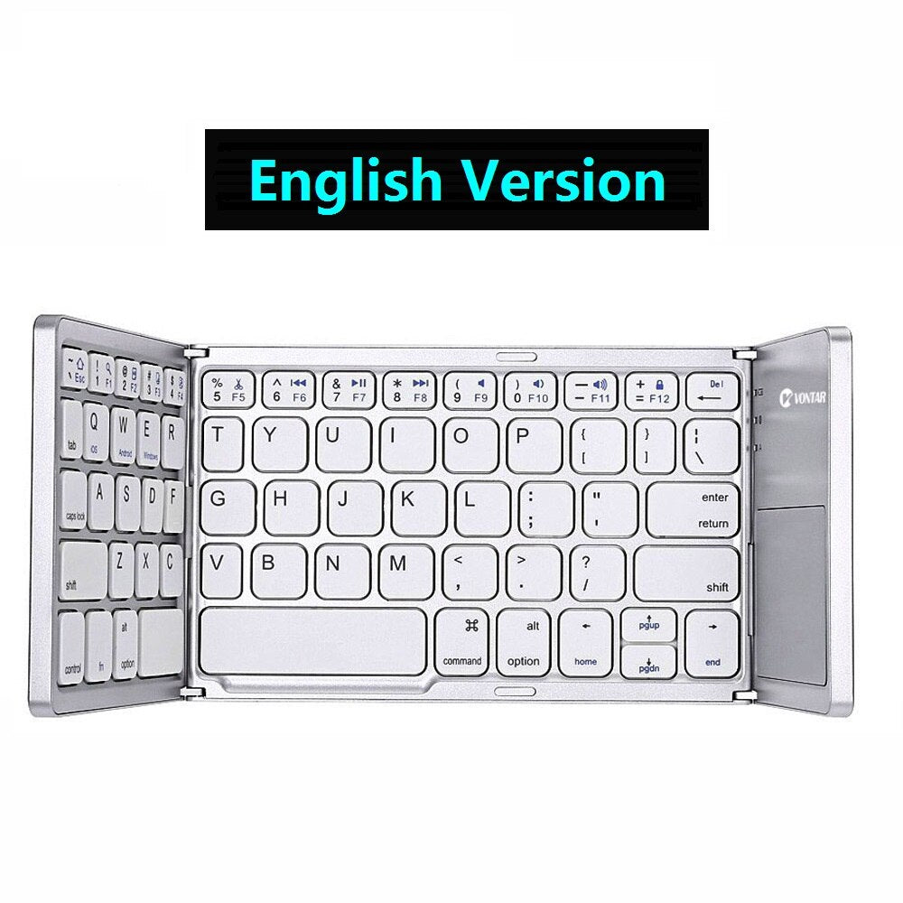 Portable Folding Bluetooth Mini Keyboard Foldable Wireless Klavye Touchpad Russian En Keypad for IOS/Android/Windows ipad Tablet