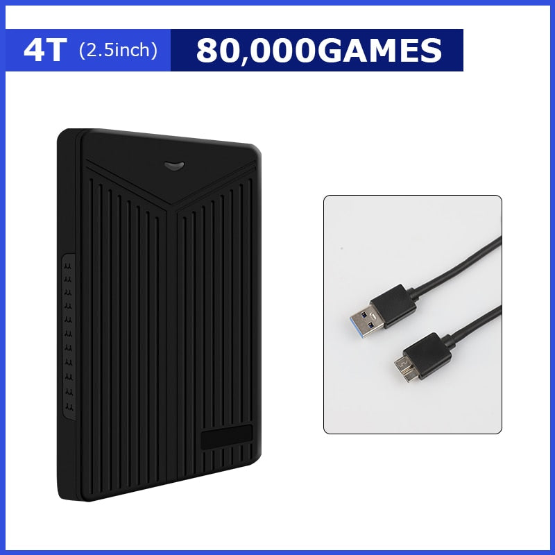 Hyperspin Protable 4T/8T/12T External Game Hard Drive Disk With100000+Games For PS4/PS3/PS2/SS/Wiiu/Wii/N64/DC For Win 7/8/10/11