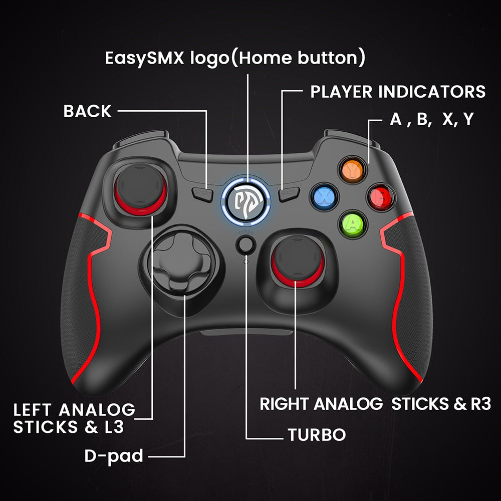 EasySMX ESM-9013 PC Joystick Wireless Gamepad Controller For PS3 Nintendo Switch Android Phone TV Box Tablet Laptop Control