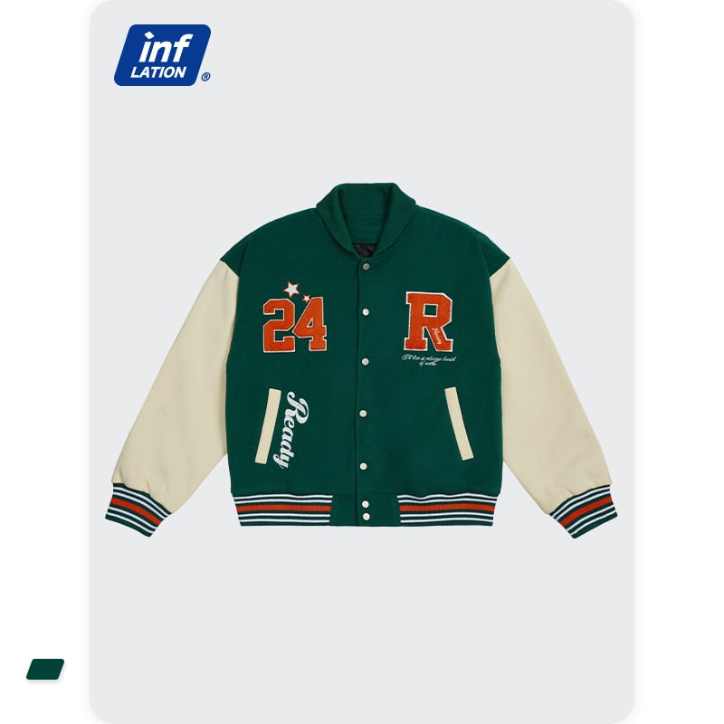 Vintage Baseball Jacket Oversized Bomber Jacket Casual Baseball Varsity Jacket Hip Hop Coat