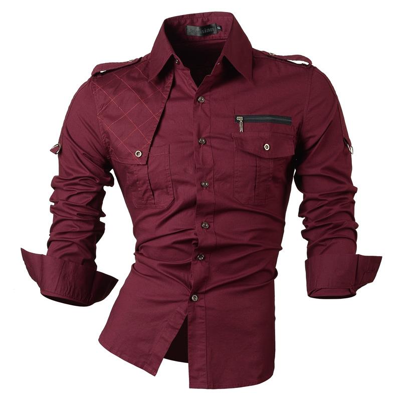 jeansian casual shirts dress male mens clothing long sleeve social slim fit brand boutique cotton western button 2028