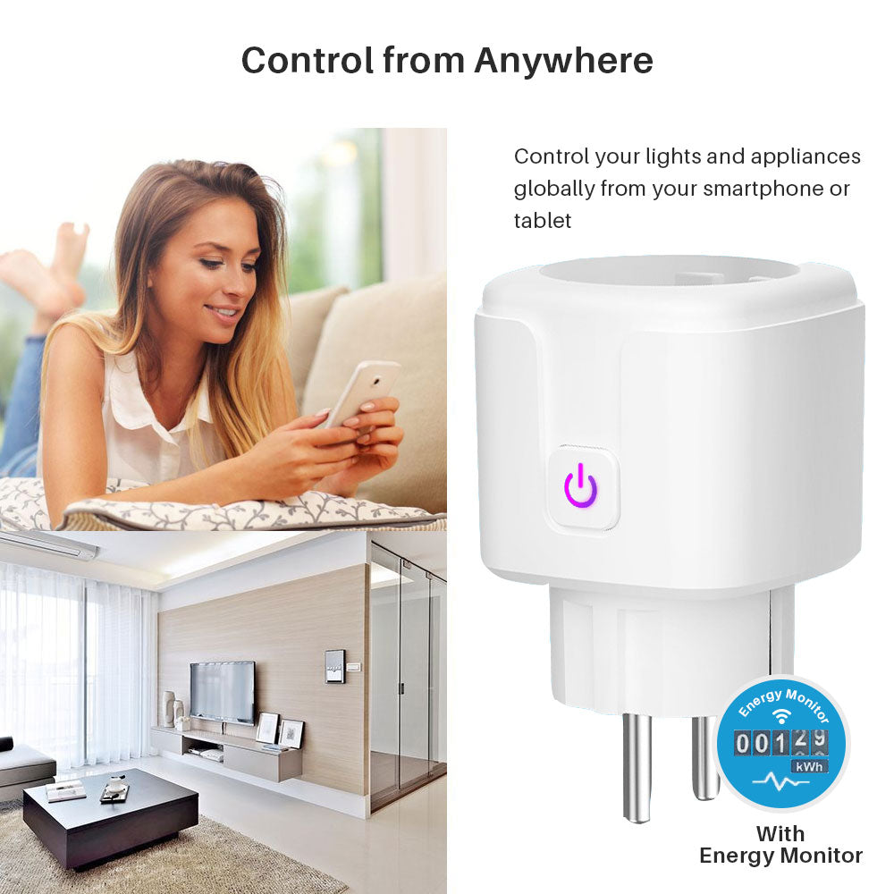 Smart Plug WiFi Socket EU 16A Power Monitor Timing Function Tuya SmartLife APP Control Works With Alexa Google Assistant Yandex