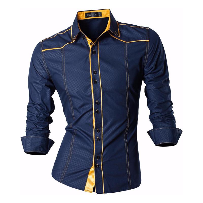 jeansian casual shirts dress male mens clothing long sleeve social slim fit brand boutique cotton western button 2028