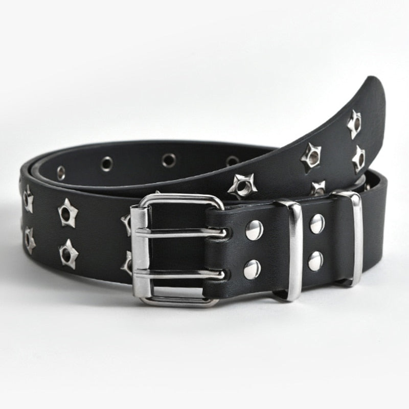 GAOKE Pyramid Fashion Rivet Belt Men&amp;Women&#39;s Studded Belt Punk Rock With Pin Buckle Hardware Jeans Designer Female Waist Belts