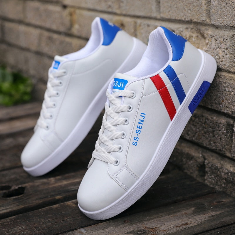 Men&#39;s Casual Shoes Lightweight Breathable Men Shoes Flat Lace-Up Men Sneakers White Business Travel Unisex Tenis Masculino